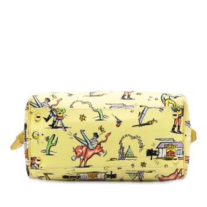 Prada Yellow Canvas Canapa St Foula Stampato Satchel 3