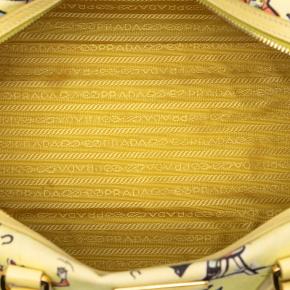 Prada Yellow Canvas Canapa St Foula Stampato Satchel 4