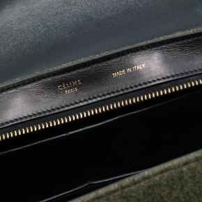 Celine Brown Tricolor Felt and Calfskin Trapeze Satchel 5