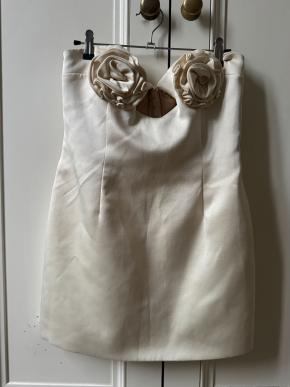 Magda Butrym Cream Floral Applique Min Dressi 3