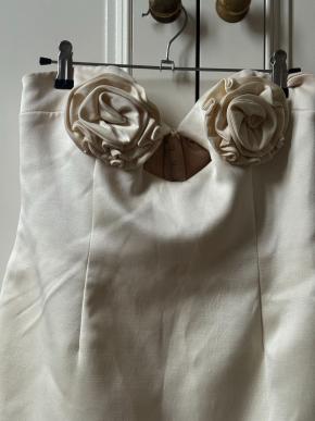 Magda Butrym Cream Floral Applique Min Dressi 4