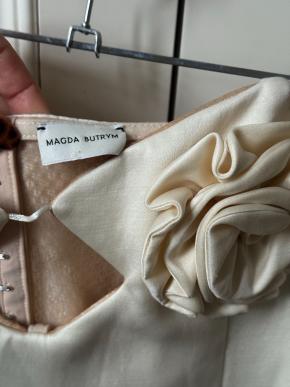 Magda Butrym Cream Floral Applique Min Dressi 5