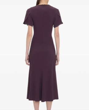 Victoria Beckham Gathered V-neck Midi Dress 2