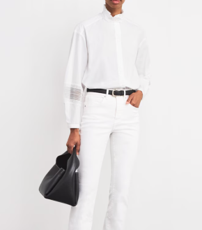 Claudie Pierlot Cotton Broderie Anglaise-Trim Shirt 2