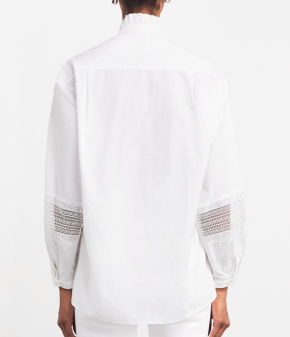 Claudie Pierlot Cotton Broderie Anglaise-Trim Shirt 5