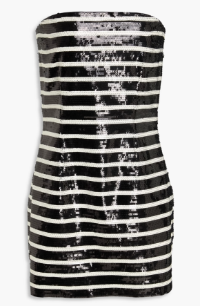 Veronica Beard Cala Strapless Striped Sequined Mini Dress 5