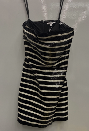 Veronica Beard Cala Strapless Striped Sequined Mini Dress 7