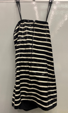Veronica Beard Cala Strapless Striped Sequined Mini Dress 6