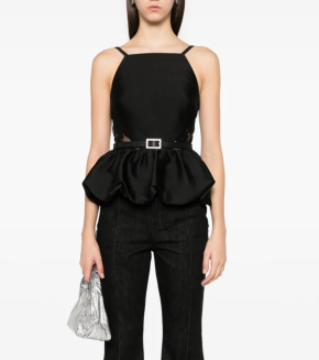 Self-Portrait Taffeta Peplum Top 2