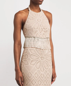 PatBO  Crocheted Top With Fringed Hem 5