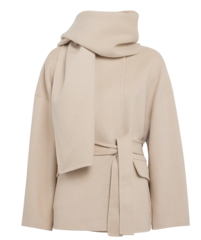 Maje Wool-blend Double-faced Jacket In Neutral 2