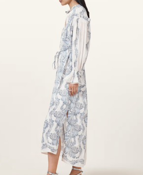 All Saints Delphine Floral Print Midi Shirt Dress 2