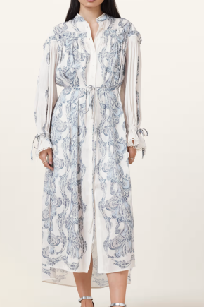 All Saints Delphine Floral Print Midi Shirt Dress 4