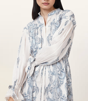 All Saints Delphine Floral Print Midi Shirt Dress 3