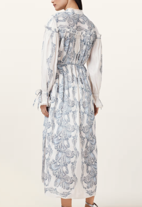 All Saints Delphine Floral Print Midi Shirt Dress 5