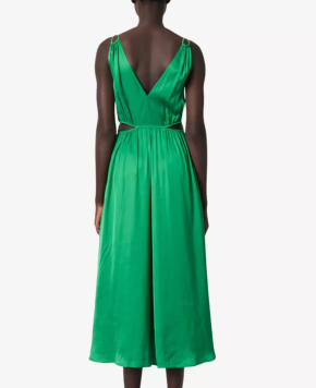 Maje V-Neck Cut-Out Woven Midi Dress 2