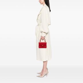 Chanel Red Micro Classic Lambskin Belt Bag 11