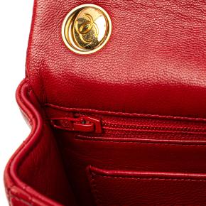 Chanel Red Micro Classic Lambskin Belt Bag 9