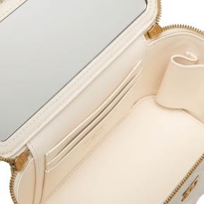 Chanel White Small Quilted Lambskin Vanity Case with Chain 4