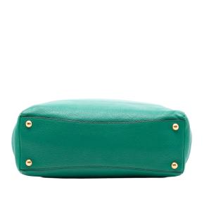 Prada Green Vitello Daino Open Convertible Tote 3