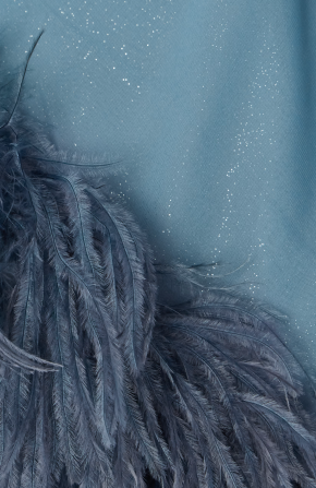 OSÉREE Lumière Feather-Trimmed Glittered Chiffon Straight-Leg Pants 3