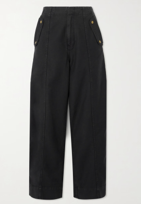 Frame Utility Barrel Cotton-Canvas Wide-Leg Pants 2
