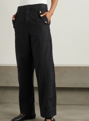 Frame Utility Barrel Cotton-Canvas Wide-Leg Pants 6