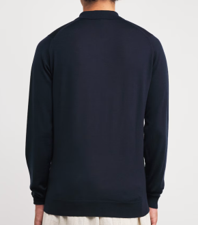 John Smedley Extra Fine Merino Long-Sleeve Herbie Polo Shirt 2