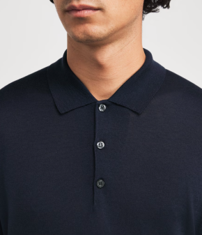 John Smedley Extra Fine Merino Long-Sleeve Herbie Polo Shirt 3