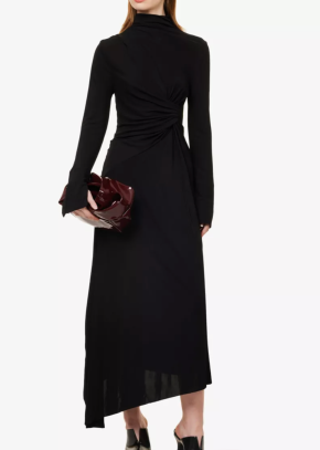 Victoria Beckham Draped Slim-Fit Woven Midi Dress 5