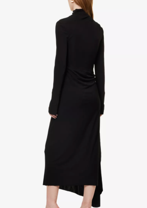 Victoria Beckham Draped Slim-Fit Woven Midi Dress 2