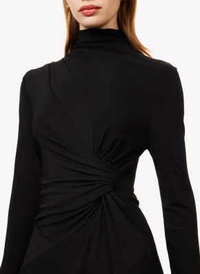 Victoria Beckham Draped Slim-Fit Woven Midi Dress 4