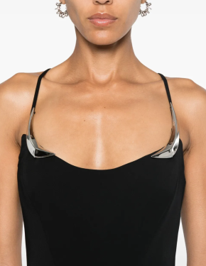 Mugler Metallic-Details Midi Dress 4