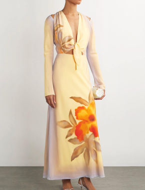 SIR. Metallic Silk Sorrento Maxi Dress 4