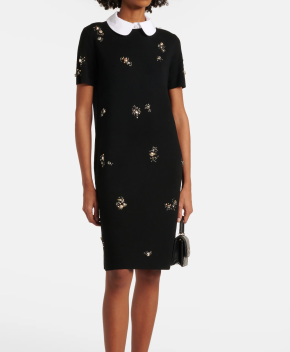 Tory Burch Embellished Wool-Blend Midi Dress 3