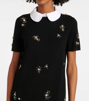 Tory Burch Embellished Wool-Blend Midi Dress 5