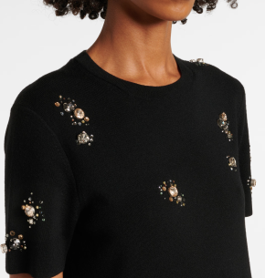 Tory Burch Embellished Wool-Blend Midi Dress 4