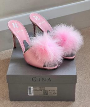 Gina Pink Satin Malibu Mules 2