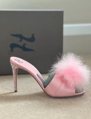 Gina Pink Satin Malibu Mules 3