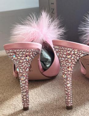 Gina Pink Satin Malibu Mules 4