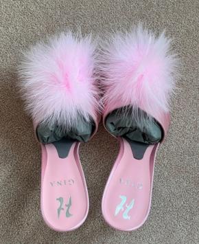 Gina Pink Satin Malibu Mules 8