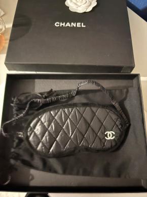 Chanel Black Quilted Eye Mask 3