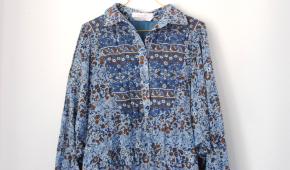 Chloe Blue Printed Cotton Top 3