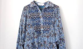 Chloe Blue Printed Cotton Top 4