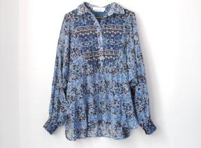 Chloe Blue Printed Cotton Top 2