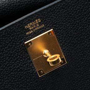 Hermes Black Togo Kelly II Retourne 32 5