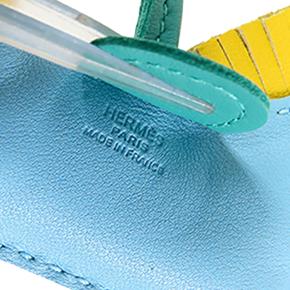 Hermes Celeste Milo Lambskin and Swift Grigri Rodeo Pegase Bag Charm PM 5