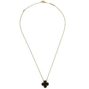 Van Cleef & Arpels Magic Alhambra Pendant Necklace 18K Rose Gold and Onyx 2