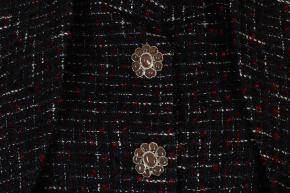 Chanel Black Tweed Gripoix Button Coat 5