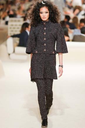 Chanel Black Tweed Gripoix Button Coat 2